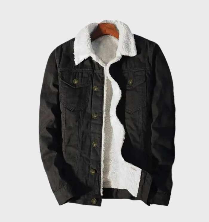 Levoire | Veste En Jean Avec Doublure En Polaire Noir