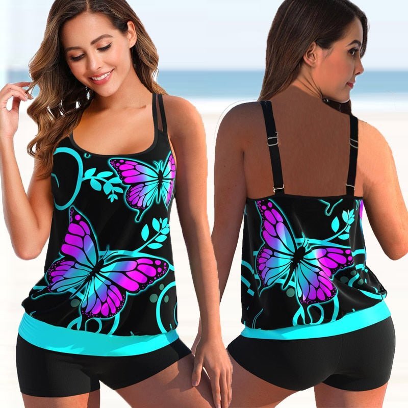 Levoire | Tankini Set Grande Taille Noir - Papillons