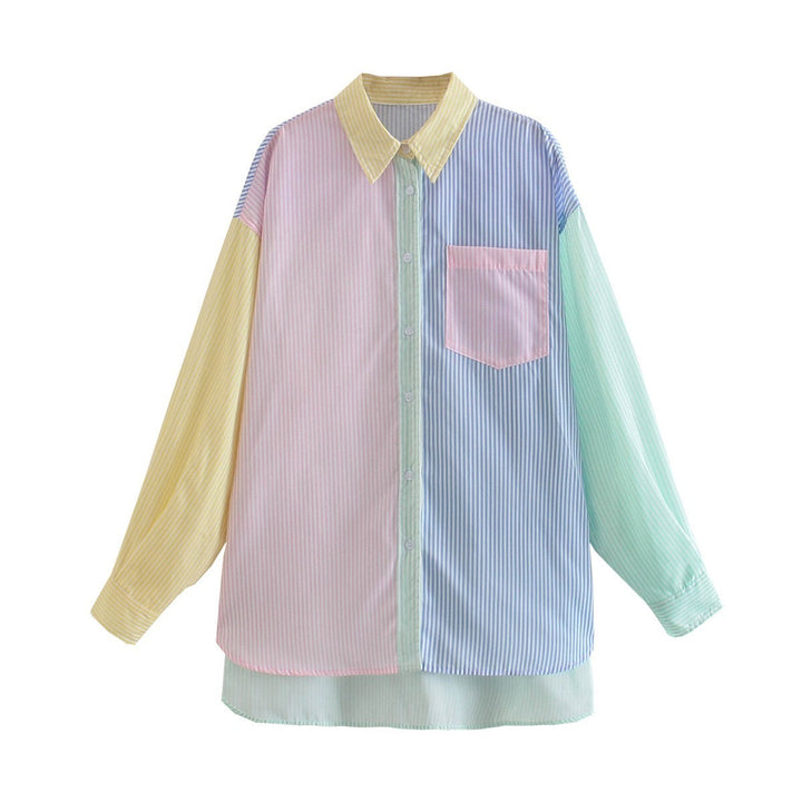 Levoire | Blouse - Une Blouse Colorée Et Unique Pour Femme Rosa Bleu
