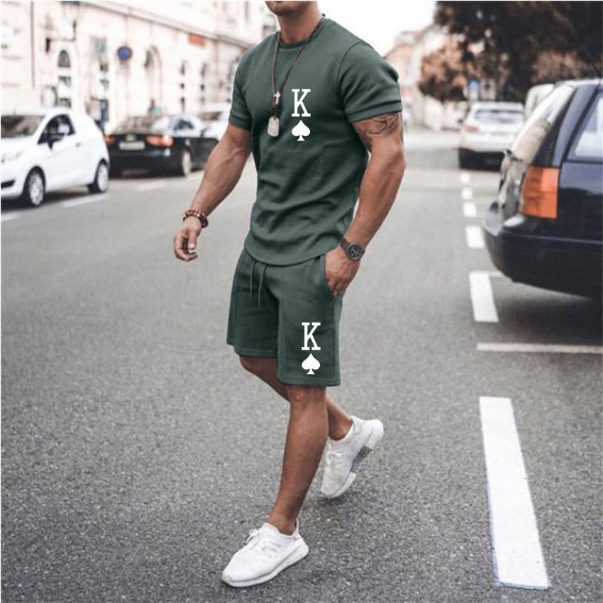 Levoire | Ensemble T-Shirt Et Short vert olive