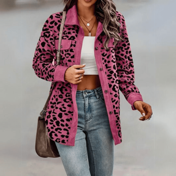 Levoire | Veste Chic Femme Léopard Décontractée Confortable Rosa