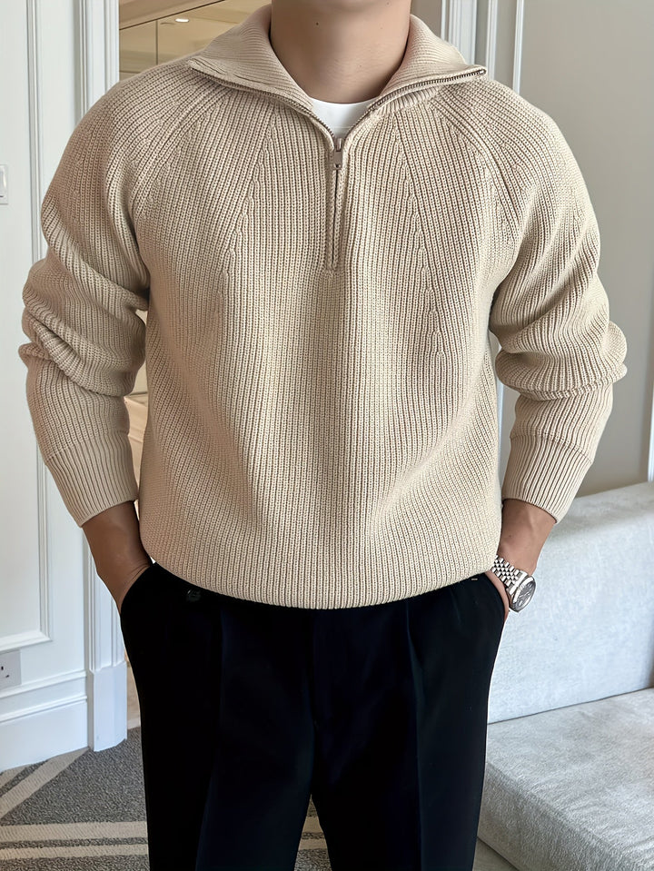 Levoire | Pull Homme À Silhouette Épurée Khaki