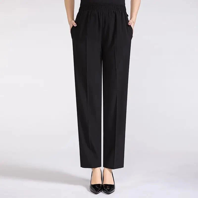 Levoire | Pantalons Stretch Élégants Pour Femme Taille Haute Noir