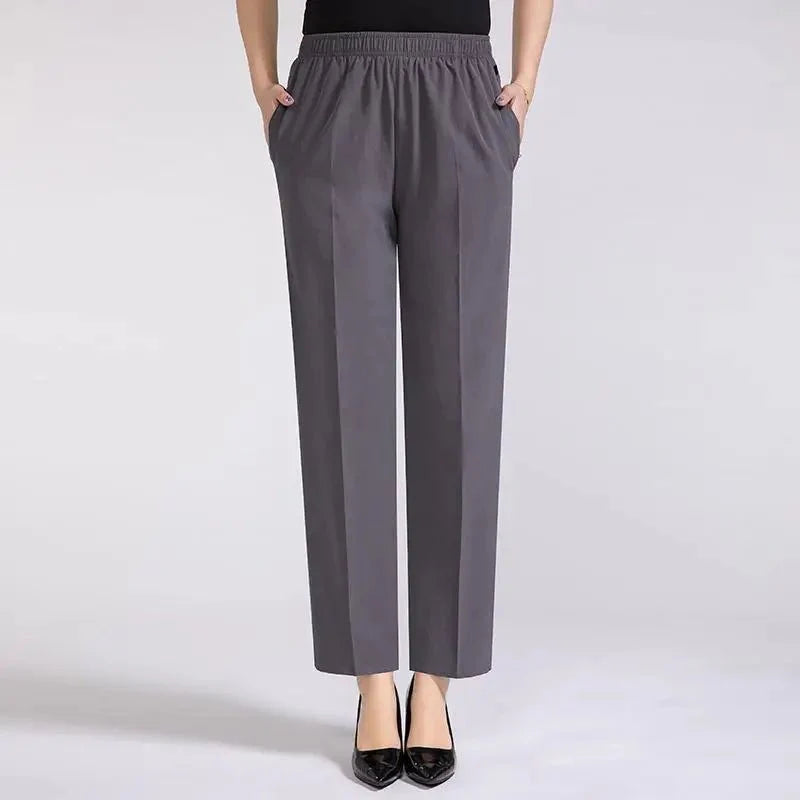 Levoire | Pantalons Stretch Élégants Pour Femme Taille Haute Gris Foncé