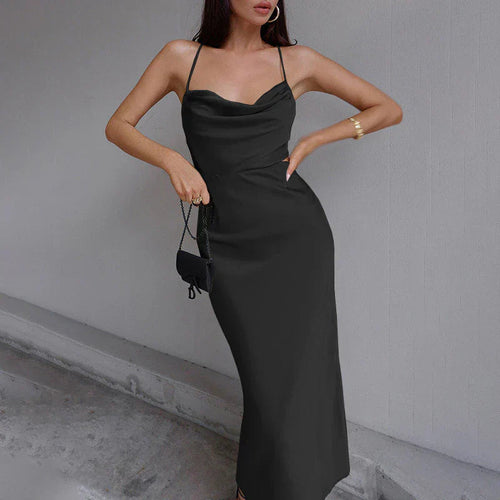 Levoire | Élégant Robe Midi Col Cowl