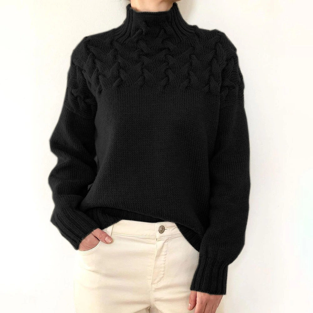 Levoire | Pull en maille à col montant Noir